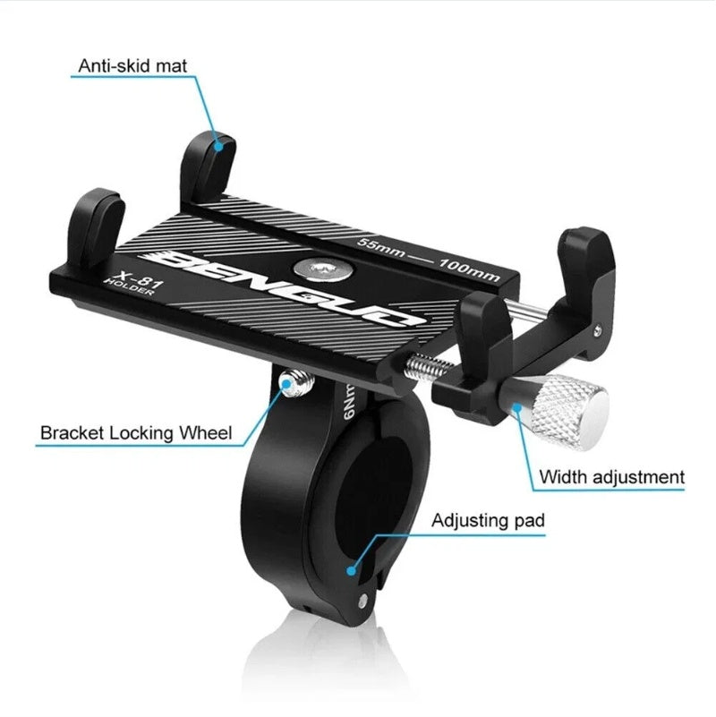 Aluminum Bike & Motorcycle Phone Mount – Universal Handlebar Holder
