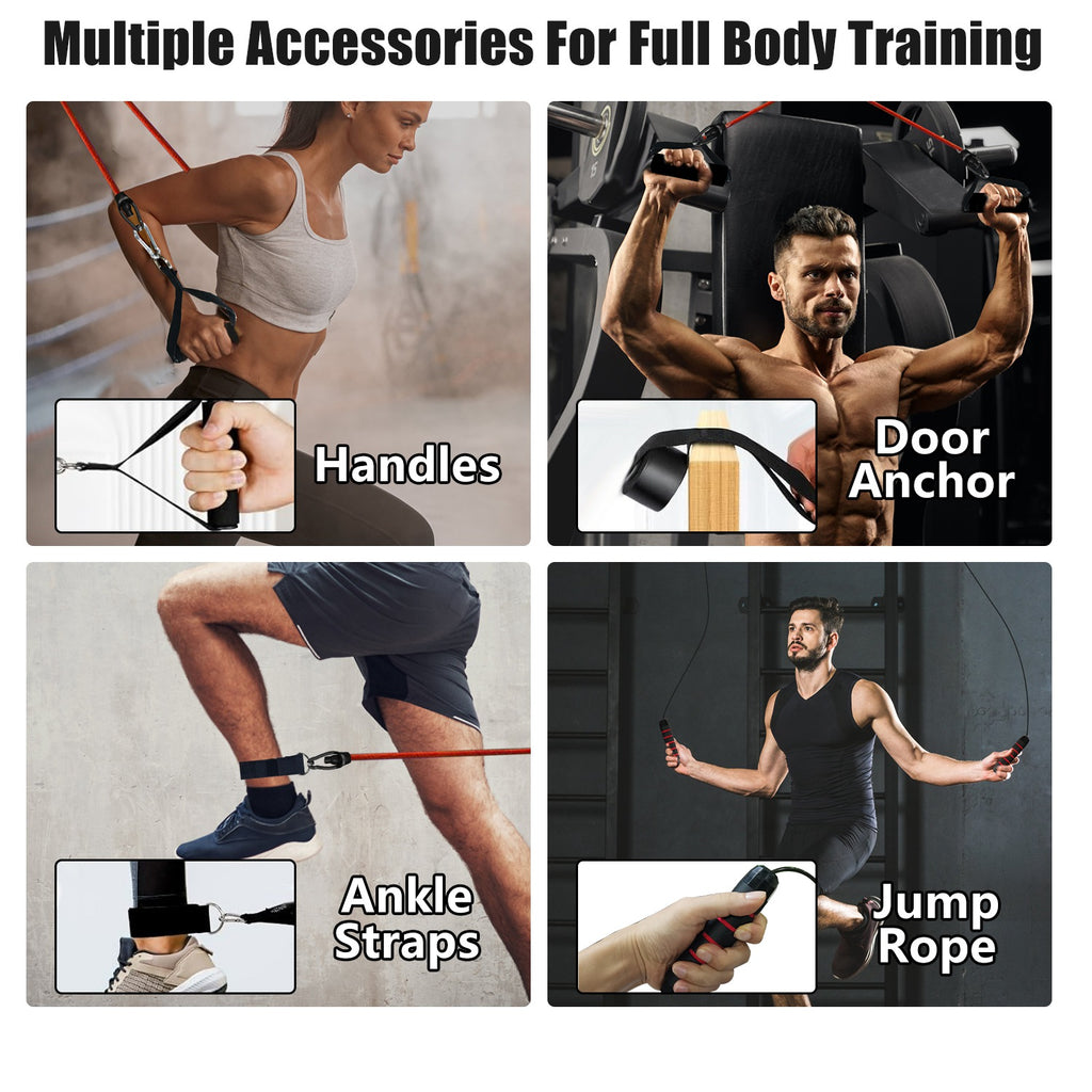 15-in-1 Push Up Board Home Gym Set | Pilates Bar, Resistance Bands, Ab Wheel & More