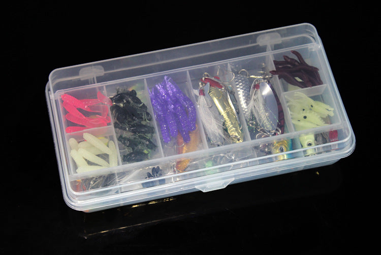 100-Piece Sequined Soft Fishing Lure Set | High Carbon Steel Hooks | Tackle Box Included