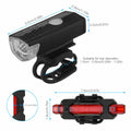 USB Rechargeable Bike Light Set | Front & Rear LED | IP65 Waterproof | 360° Visibility