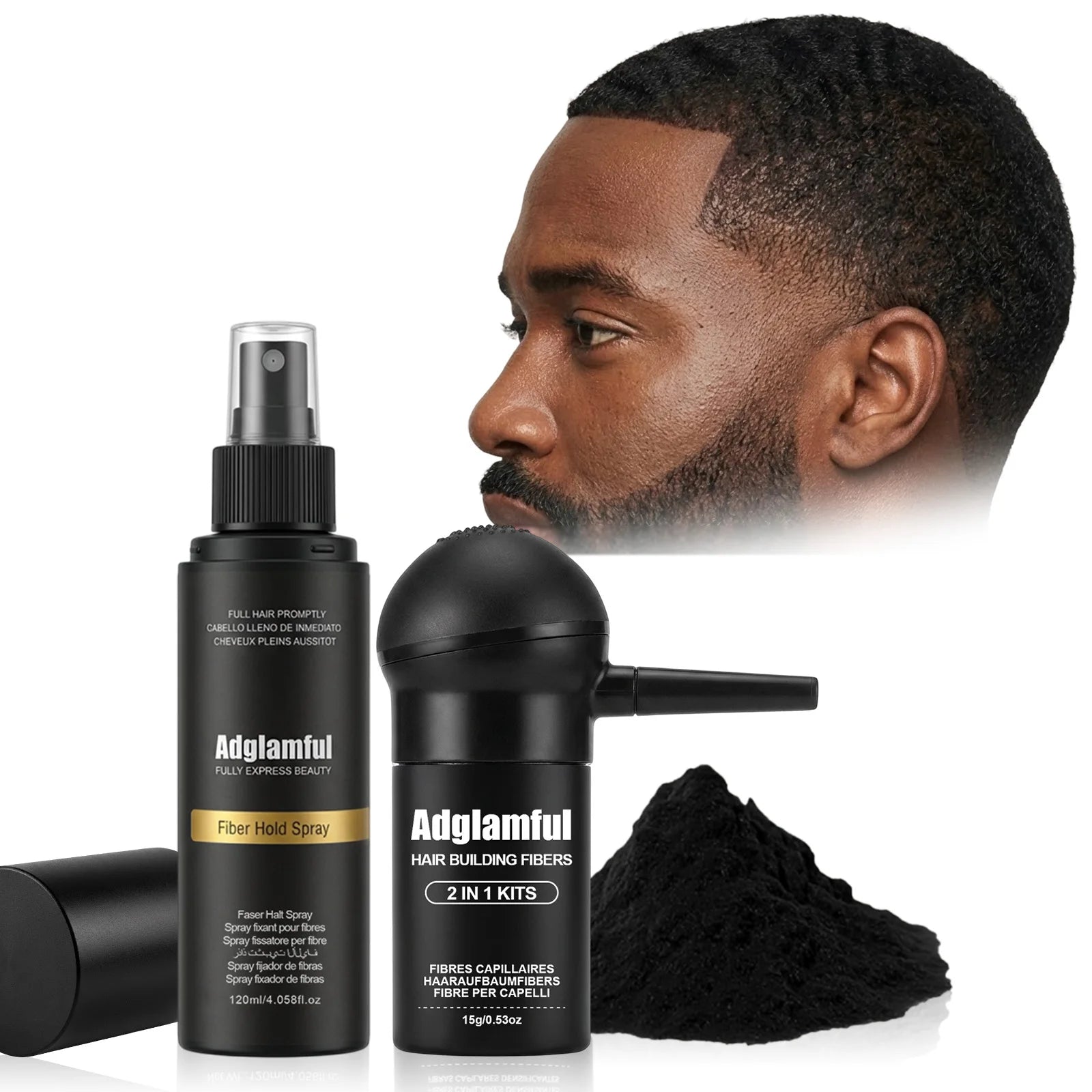 Hair Thickening Fibers & Hold Spray Set | 2-in-1 Coverage Kit