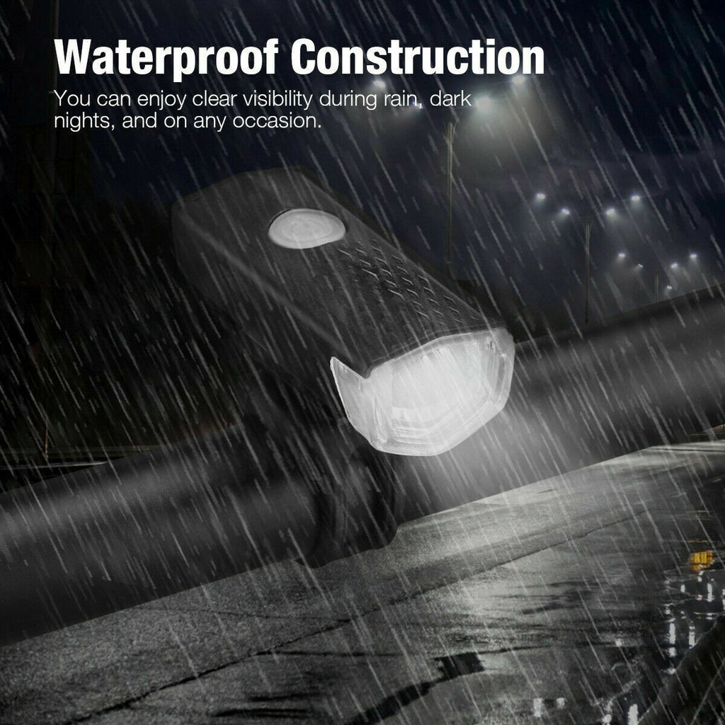 USB Rechargeable Bike Light Set | Front & Rear LED | IP65 Waterproof | 360° Visibility