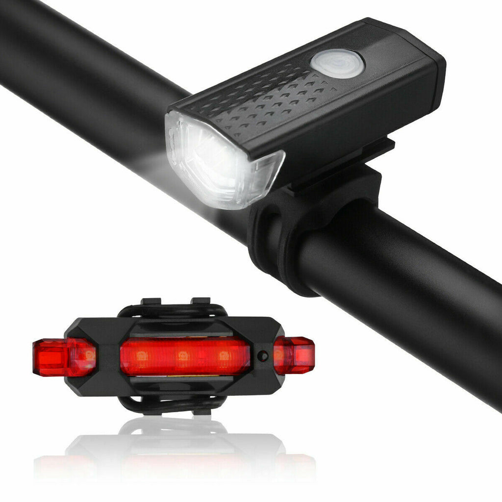 USB Rechargeable Bike Light Set | Front & Rear LED | IP65 Waterproof | 360° Visibility