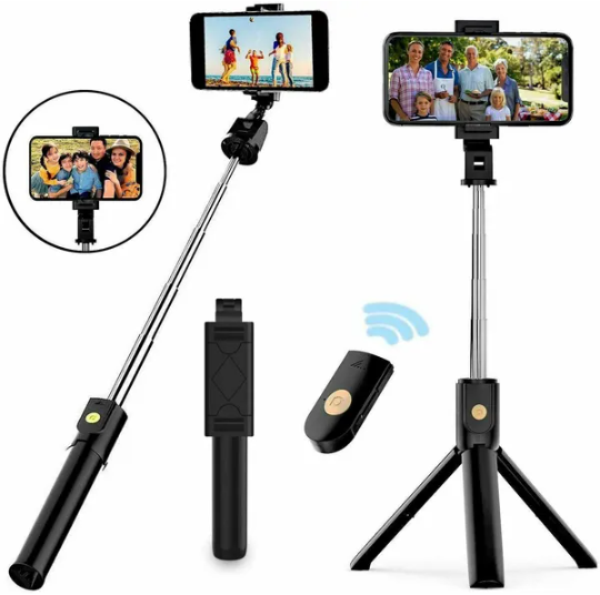3-in-1 Selfie Stick Tripod with Bluetooth Remote – Extendable & Foldable
