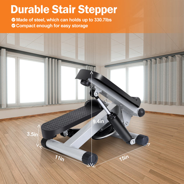 Mini Stair Stepper with Resistance Bands | LCD Display | 330lb Capacity | Home Gym