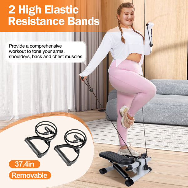 Mini Stair Stepper with Resistance Bands | LCD Display | 330lb Capacity | Home Gym