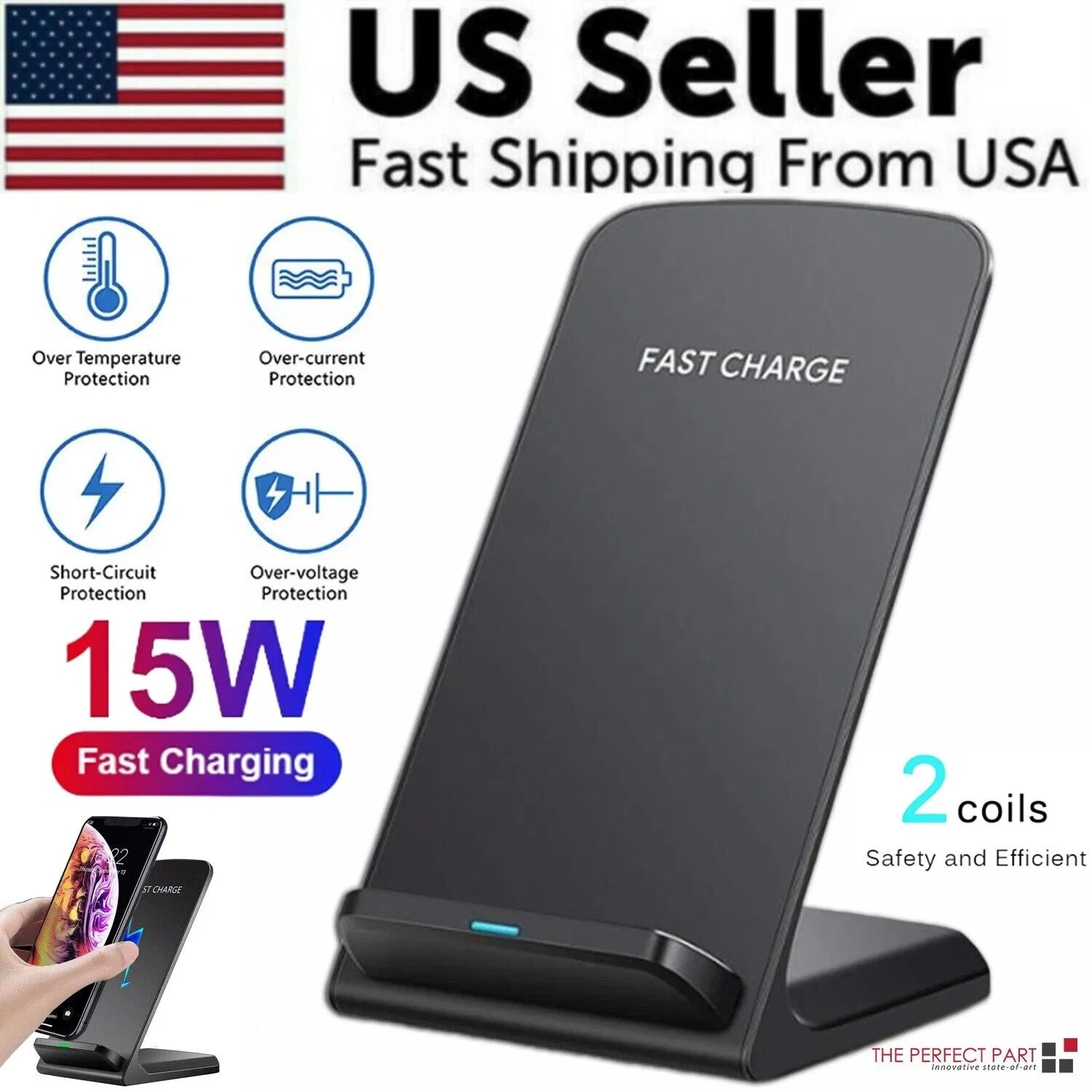 Qi Wireless Fast Charging Pad & Stand – Universal Dock for Samsung & Android