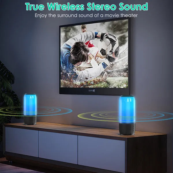 Portable Bluetooth Speaker – 360° Stereo Sound & Color-Changing Lights