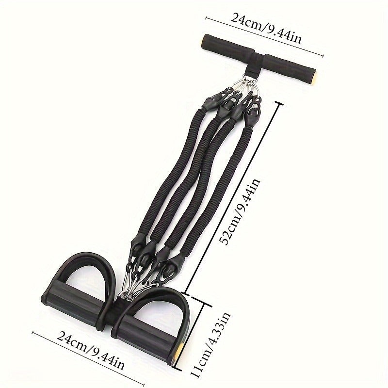 Resistance Band Set with Foot Pedals & Handles | 50lb & 100lb | Home Gym Stretching