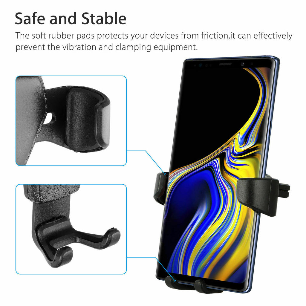 Gravity Air Vent Car Phone Mount – One-Hand Auto-Clamp Holder