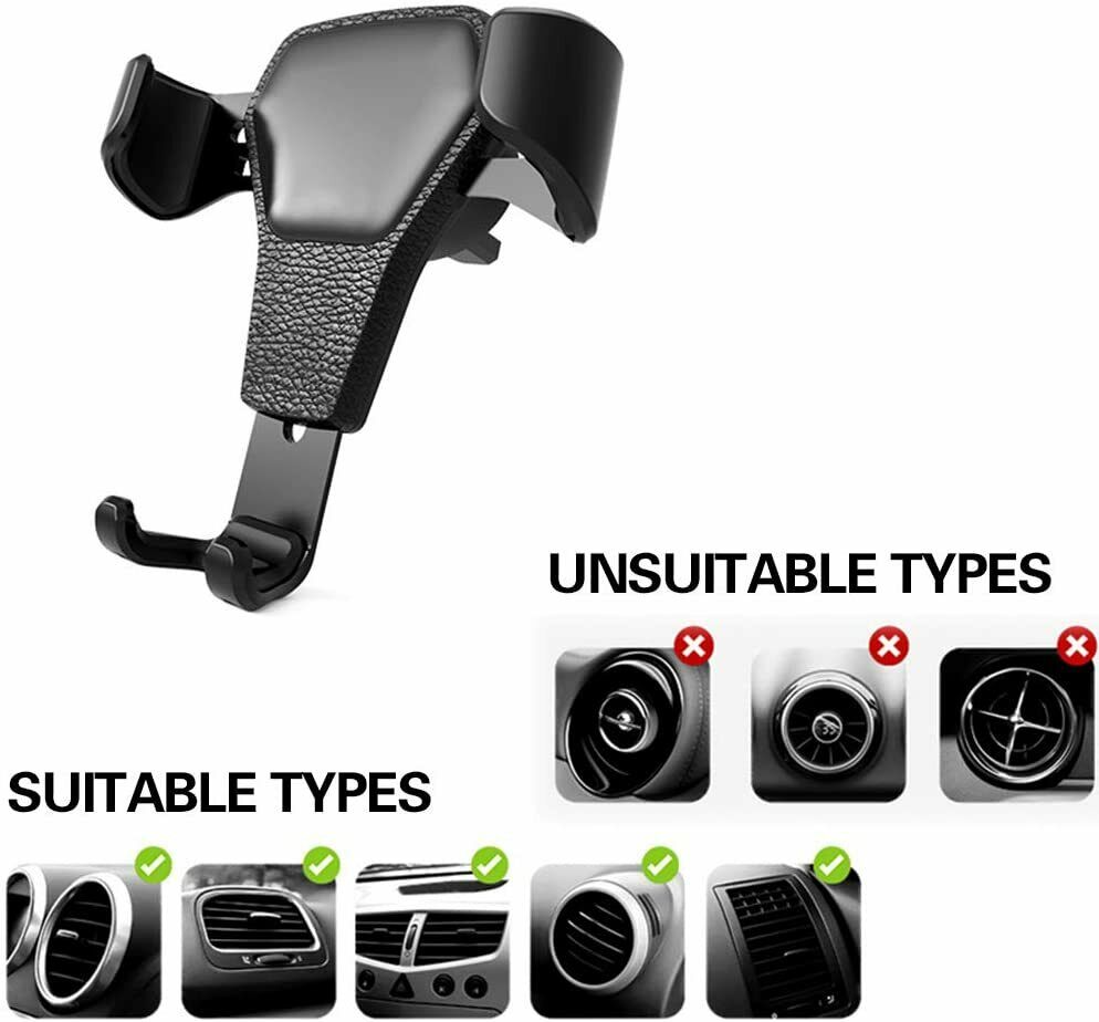 Gravity Air Vent Car Phone Mount – One-Hand Auto-Clamp Holder