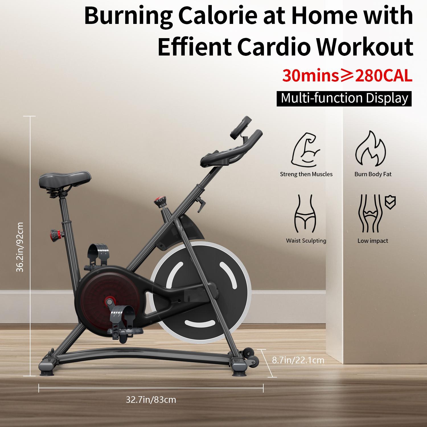 Magnetic Resistance Exercise Bike | Home Gym Stationary Bike | Digital Display | Quiet Flywheel