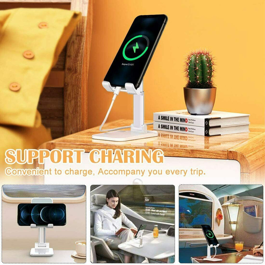 Foldable Phone & Tablet Stand – Aluminum Desktop Holder