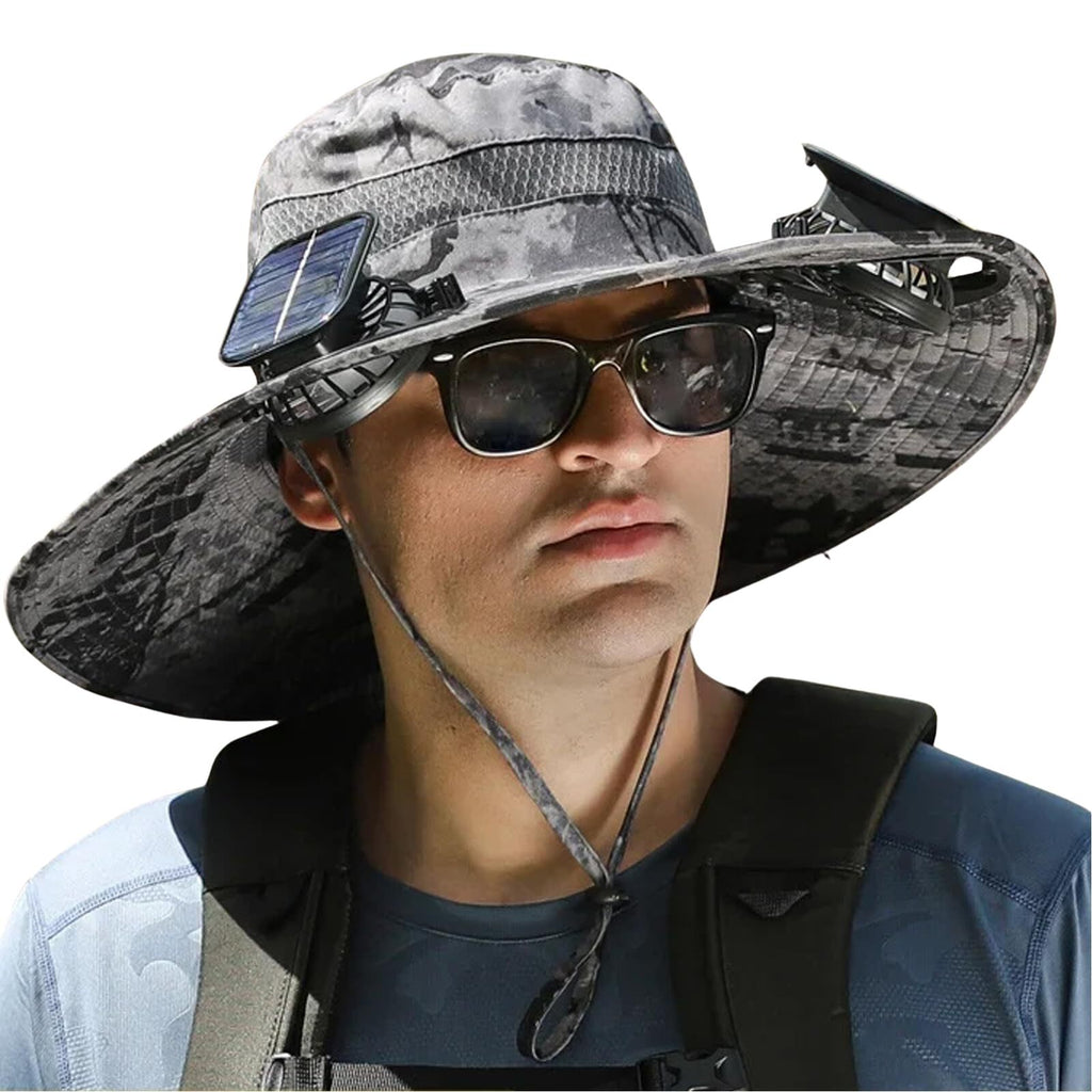 Solar-Powered Fan Hat | 3-Speed Cooling | USB Rechargeable | Outdoor Fisherman Hat