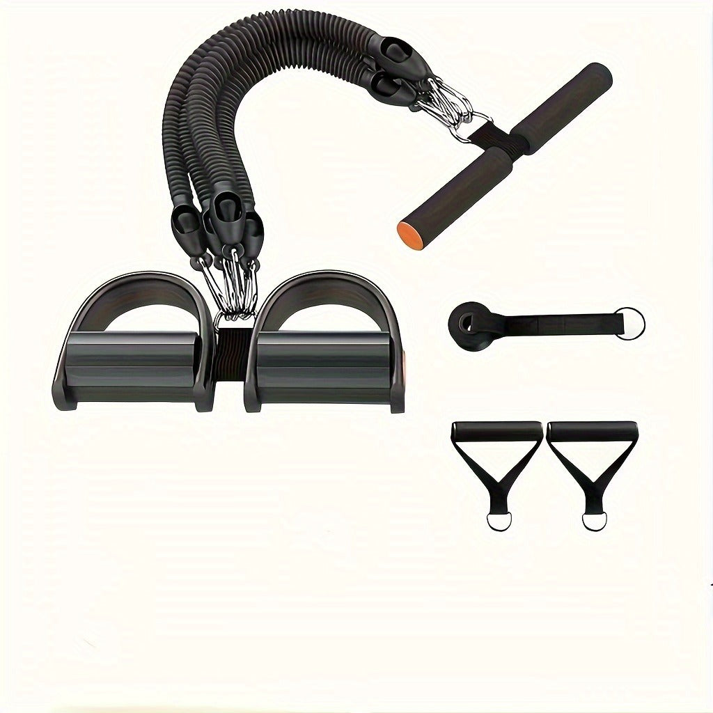 Resistance Band Set with Foot Pedals & Handles | 50lb & 100lb | Home Gym Stretching