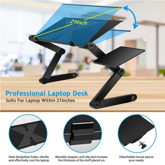 Foldable Laptop Desk – Portable Adjustable Lap Table for Bed & Sofa