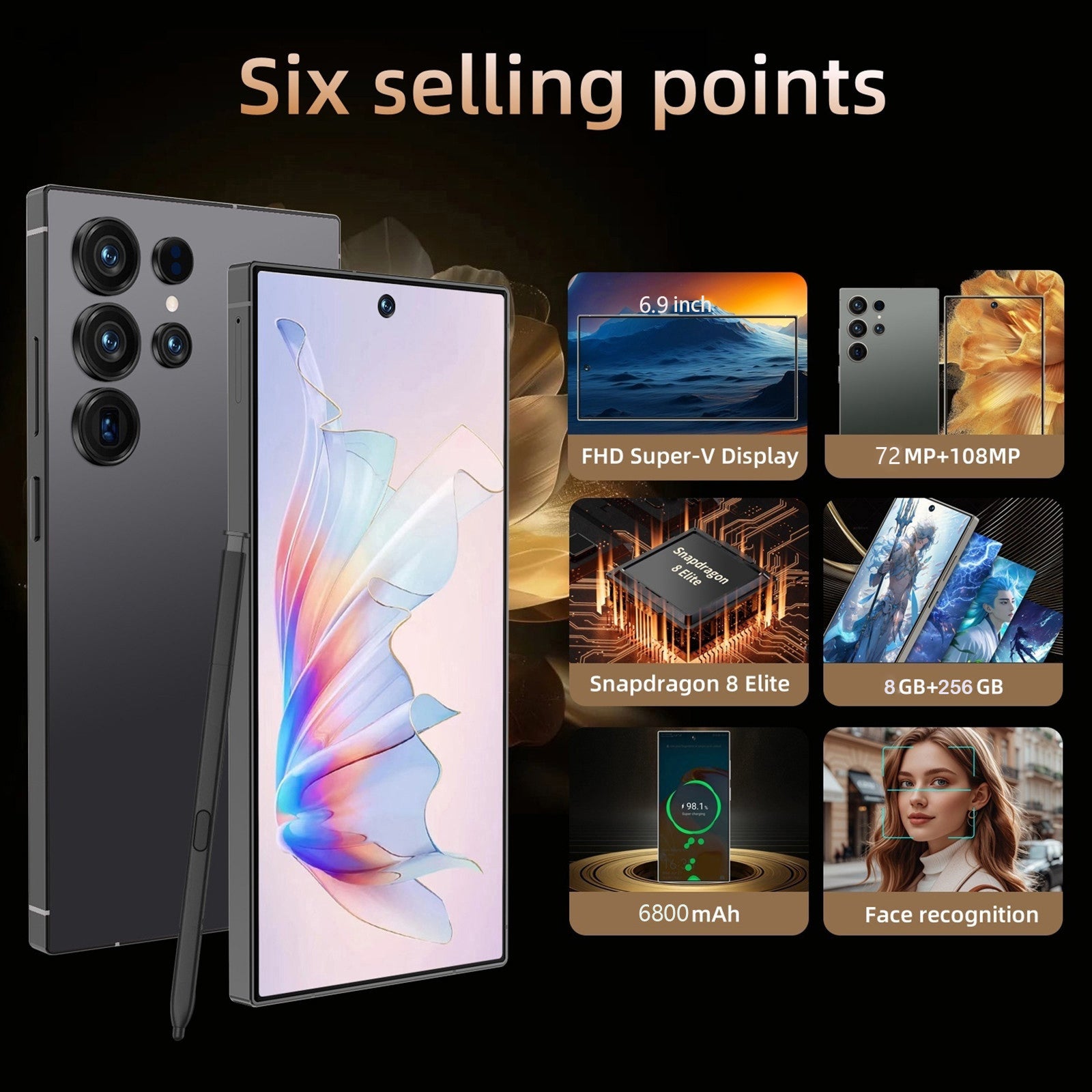 C25 Unlocked 5G Smartphone | 6.8" HD+ | 8GB 256GB | 80MP | 6800mAh | Android 14