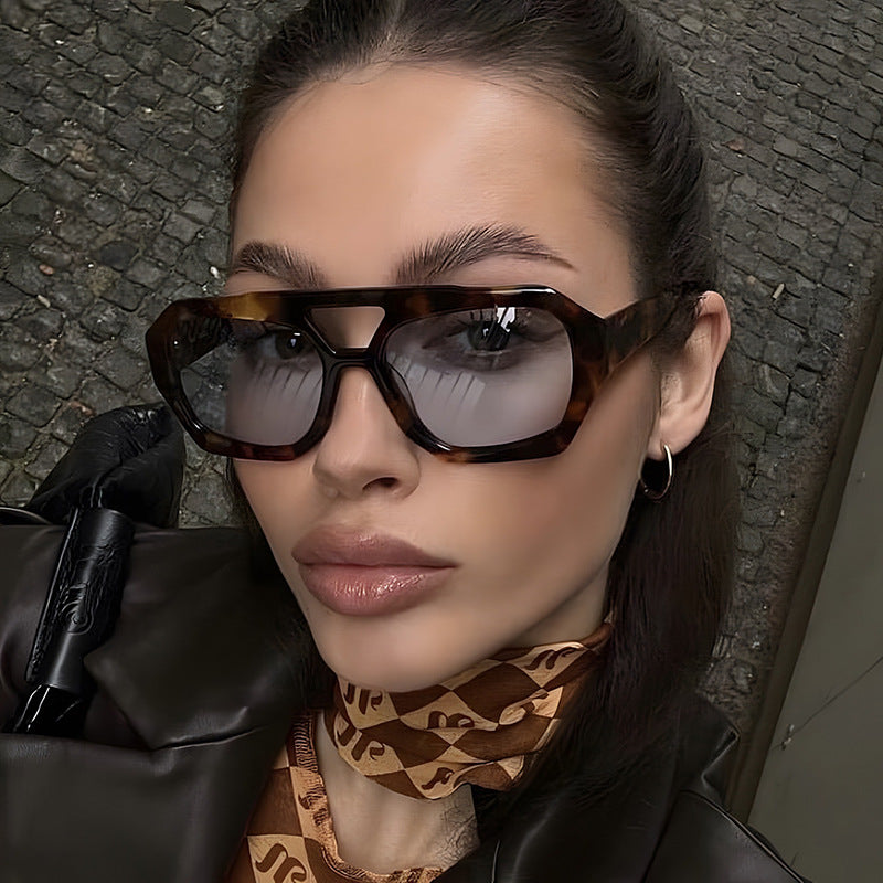 Oversized Leopard Frame Sunglasses | UV400 | Beach & Vacation Style