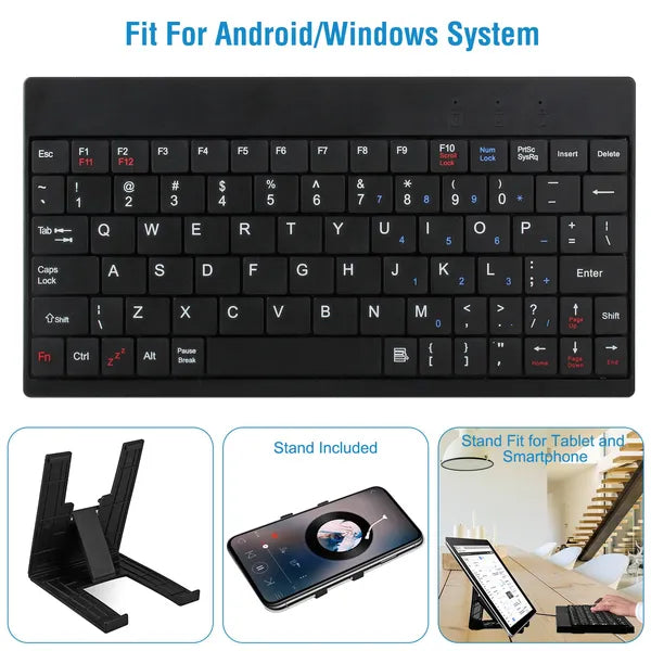 Mini Wired USB Keyboard with Tablet Stand & Carry Bag – 80 Keys
