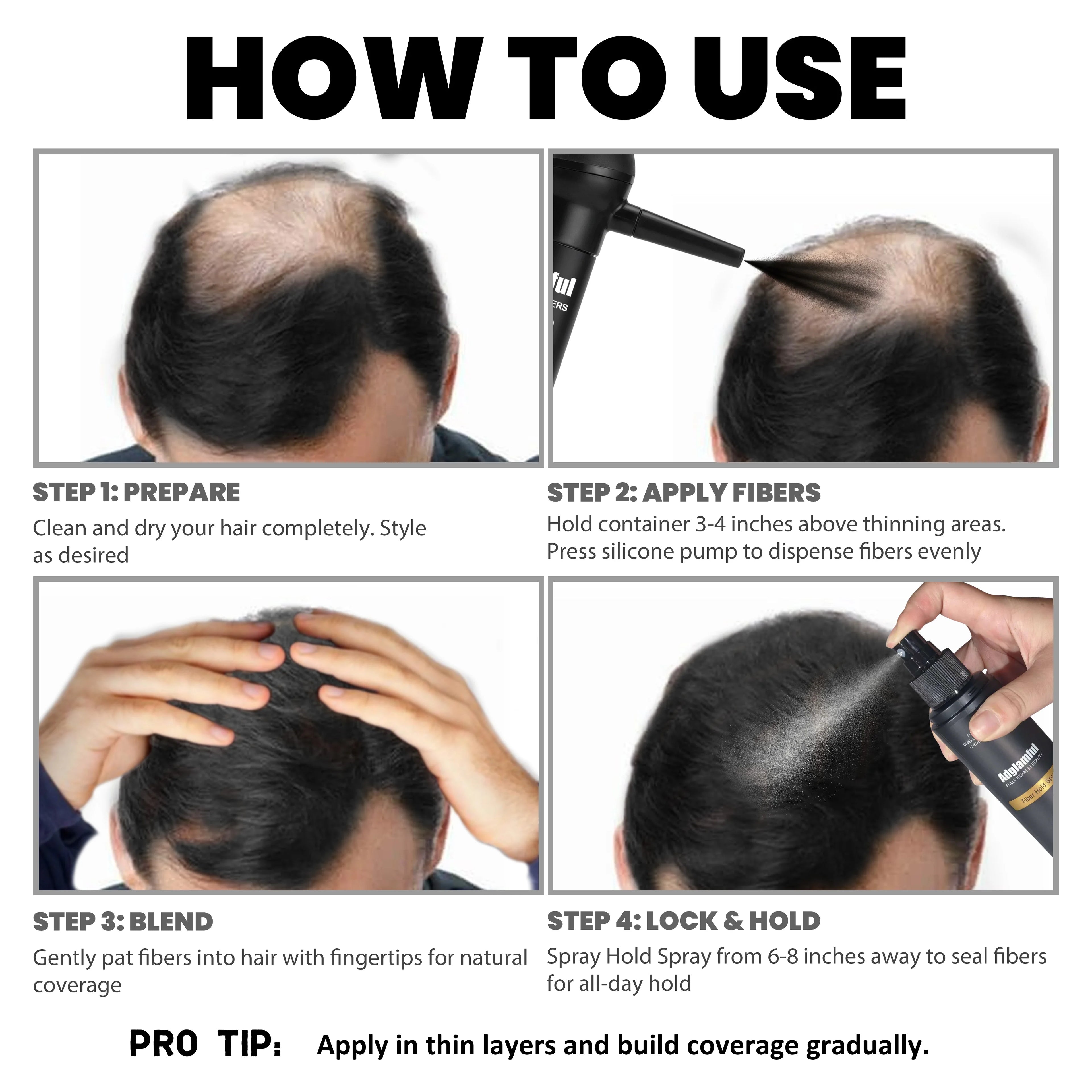 Hair Thickening Fibers & Hold Spray Set | 2-in-1 Coverage Kit
