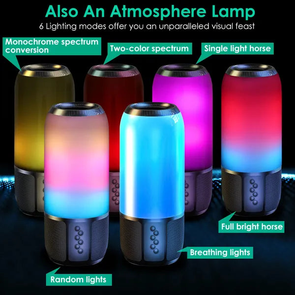 Portable Bluetooth Speaker – 360° Stereo Sound & Color-Changing Lights