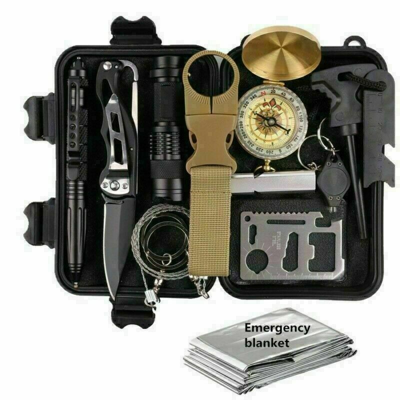 14-in-1 Outdoor Emergency Survival Kit | Camping & Hiking Tactical Gear Set