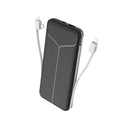 10,000mAh Power Bank with Built-In Cables & US Plug – 4 Outputs, 3 Inputs