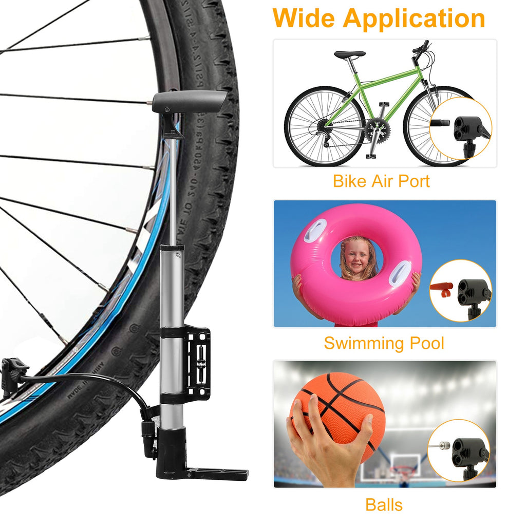 Mini Portable Bike Pump | 116 PSI | Aluminum Alloy | Frame Mount | Presta & Schrader