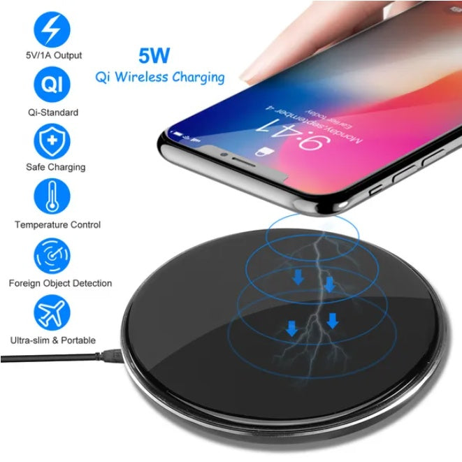 Ultra Slim Qi Wireless Charger – 5W Fast Charging Pad