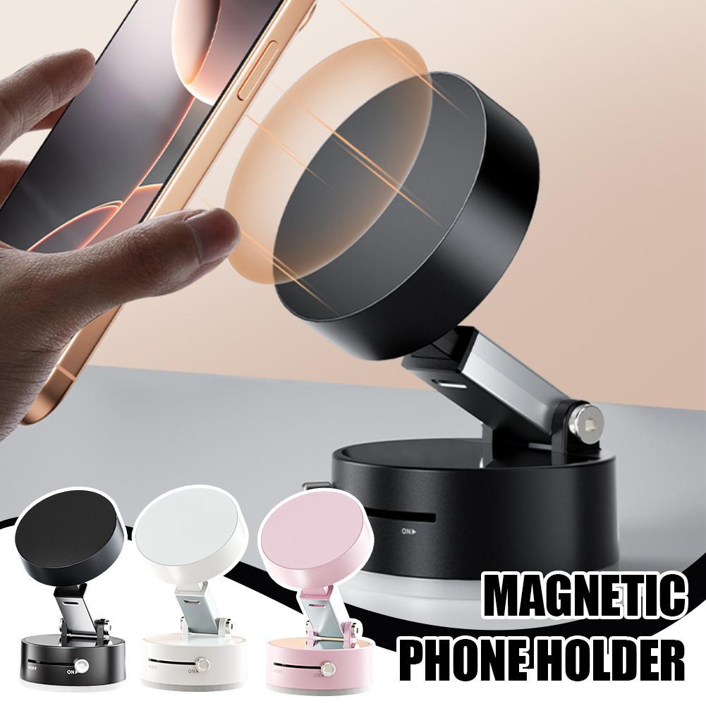 Magnetic Vacuum Car Phone Holder – Hands-Free Dashboard & Mirror Mount