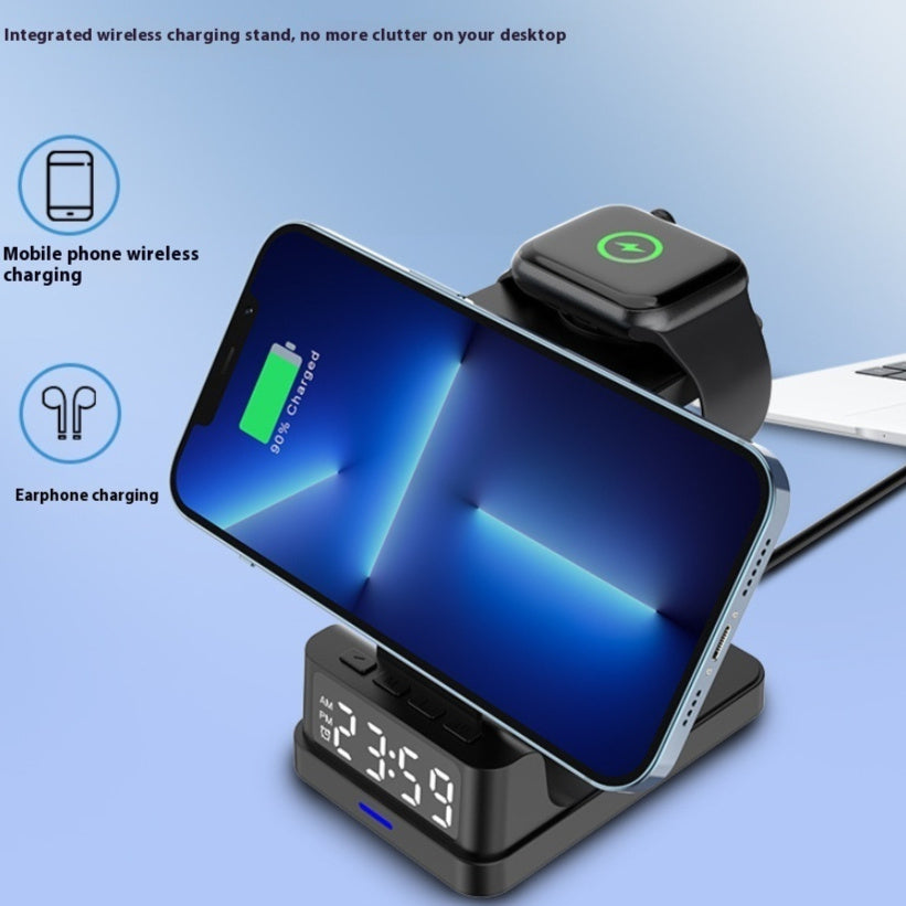3-in-1 Magnetic Wireless Charger with Clock – 15W Fast Charging