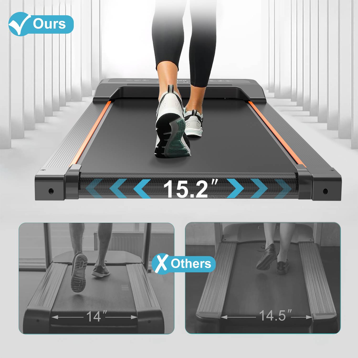 Walking Pad Under Desk Treadmill | 2.5HP | LED Display & Remote | 0.6–5 MPH | 245lb Capacity