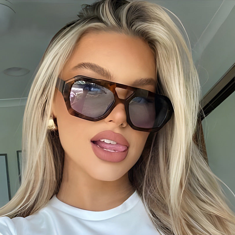 Oversized Leopard Frame Sunglasses | UV400 | Beach & Vacation Style