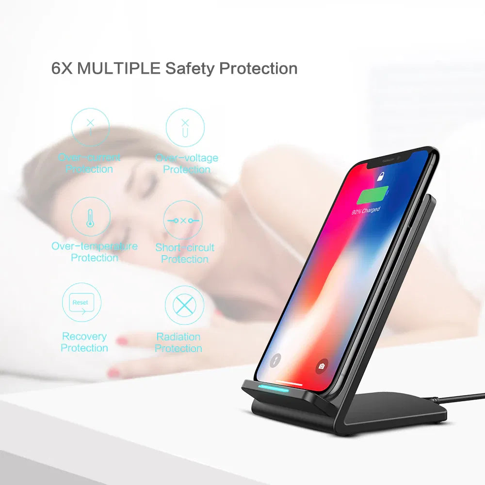 Qi Wireless Fast Charging Pad & Stand – Universal Dock for Samsung & Android