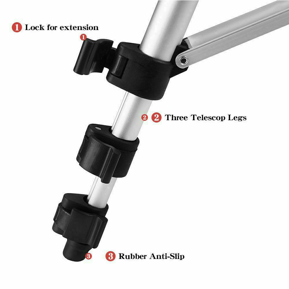 Portable Aluminum Tripod Stand with 360° Swivel Head & Phone Mount