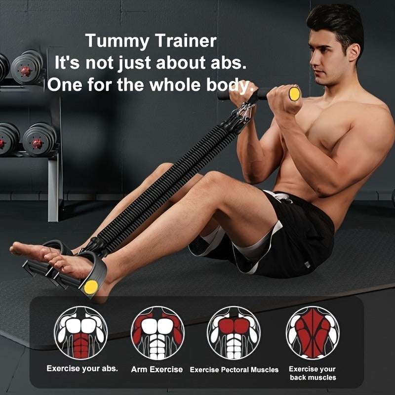 Resistance Band Set with Foot Pedals & Handles | 50lb & 100lb | Home Gym Stretching