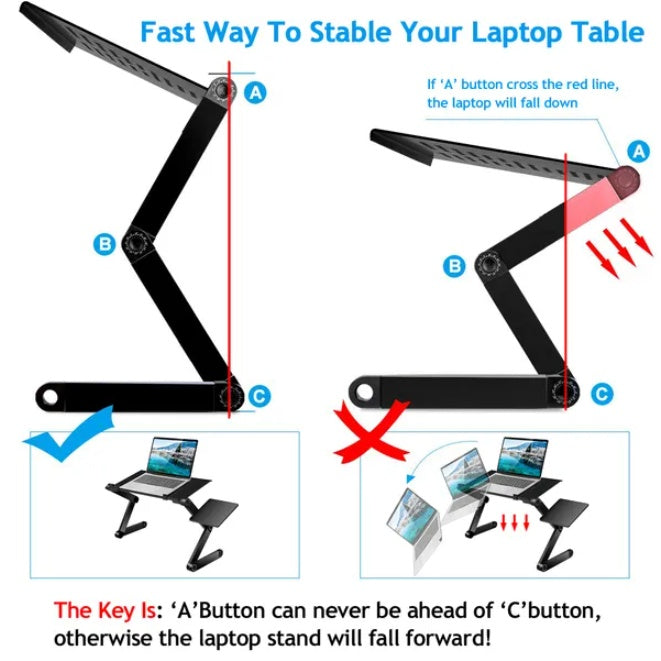 Foldable Laptop Desk – Portable Adjustable Lap Table for Bed & Sofa