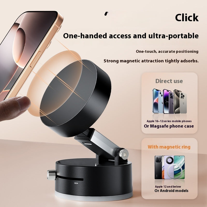 Magnetic Vacuum Car Phone Holder – Hands-Free Dashboard & Mirror Mount