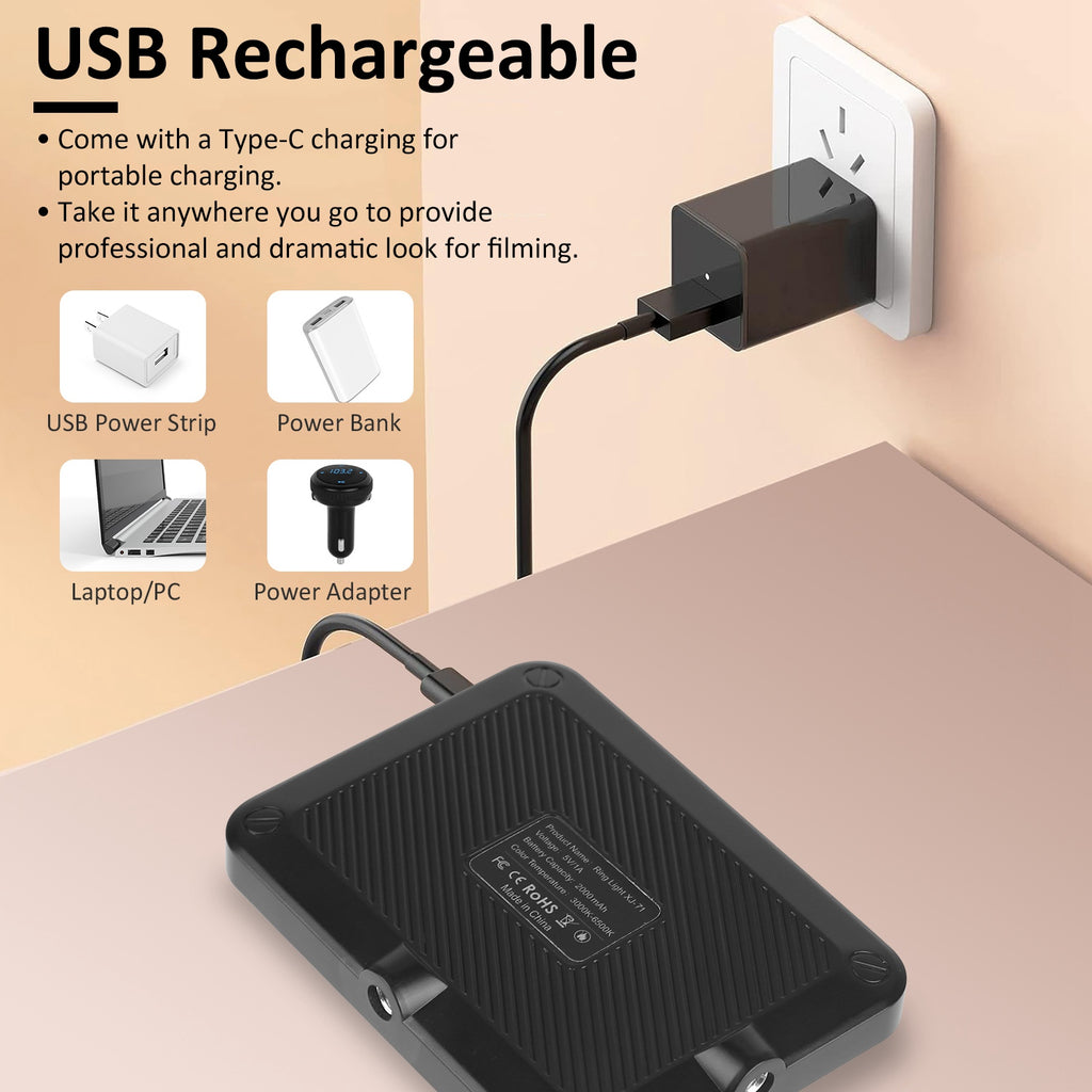 Rechargeable Clip-On Selfie Fill Light | 80 LEDs | 3 Modes | 10 Brightness Levels | 2000mAh