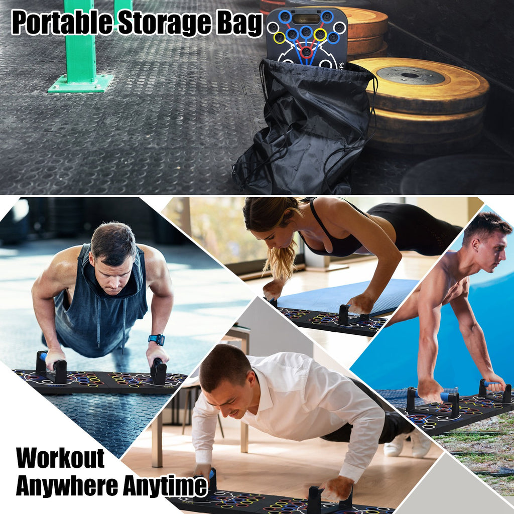 15-in-1 Push Up Board Home Gym Set | Pilates Bar, Resistance Bands, Ab Wheel & More