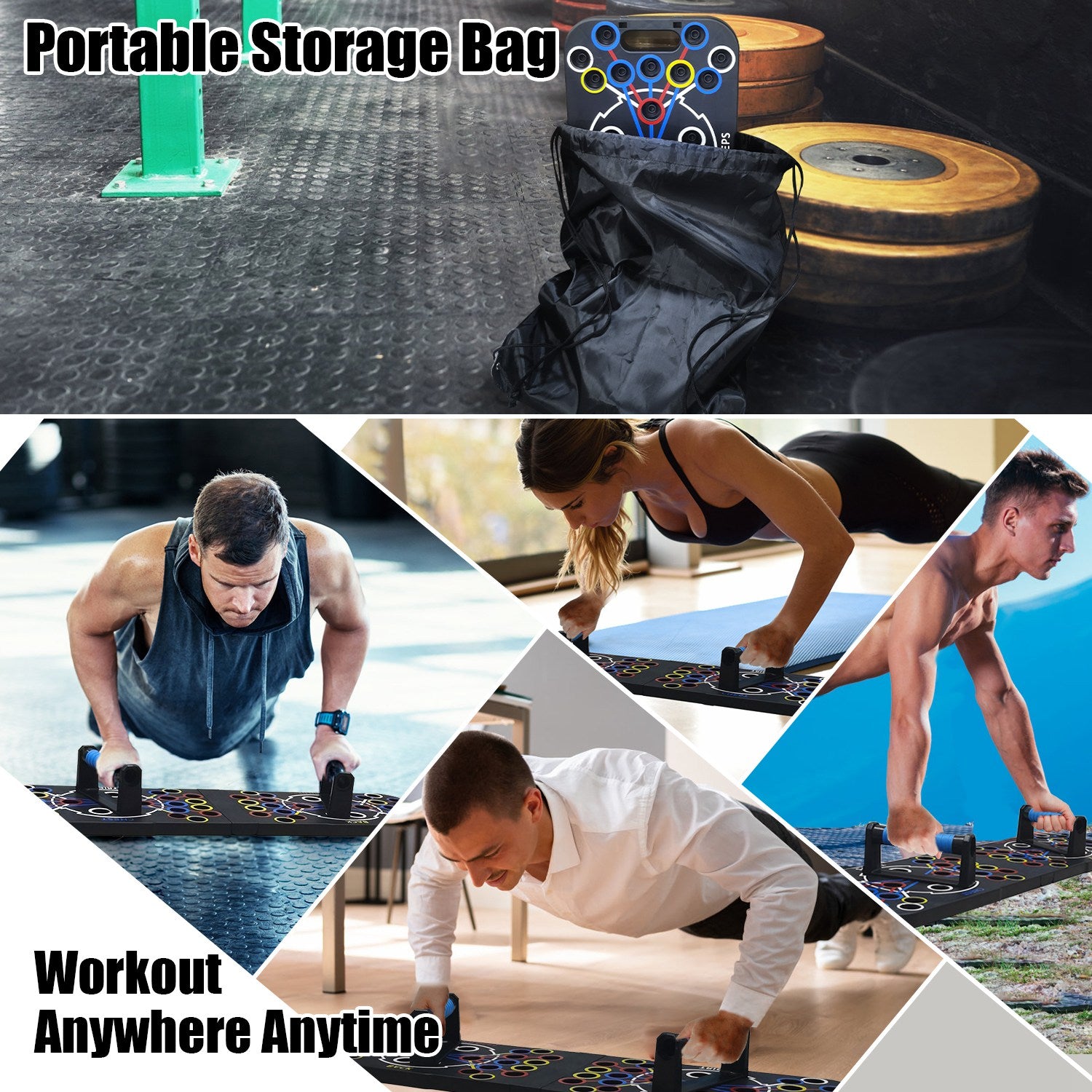 15-in-1 Push Up Board Home Gym Set | Pilates Bar, Resistance Bands, Ab Wheel & More