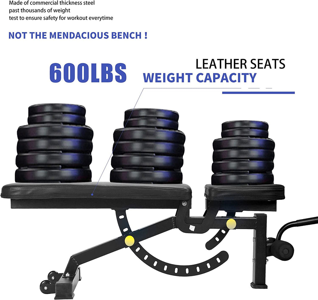 Adjustable Weight Bench | 1000lb Capacity | 12-Position | Foldable Home Gym Bench Press