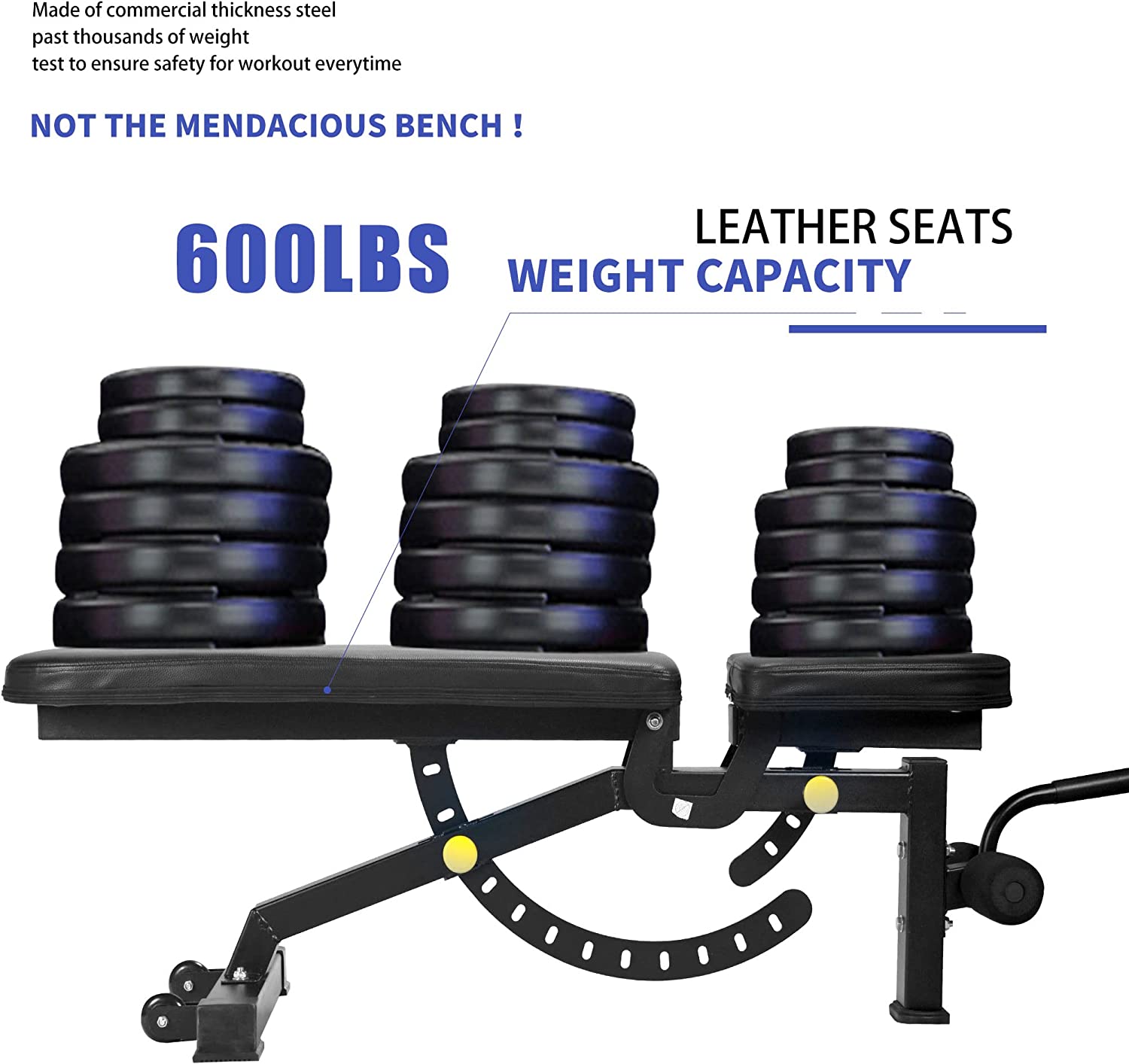 Adjustable Weight Bench | 1000lb Capacity | 12-Position | Foldable Home Gym Bench Press