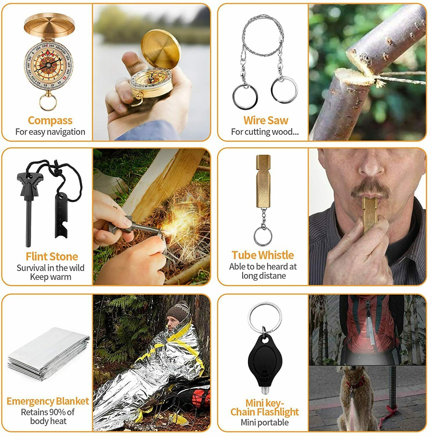 14-in-1 Outdoor Emergency Survival Kit | Camping & Hiking Tactical Gear Set