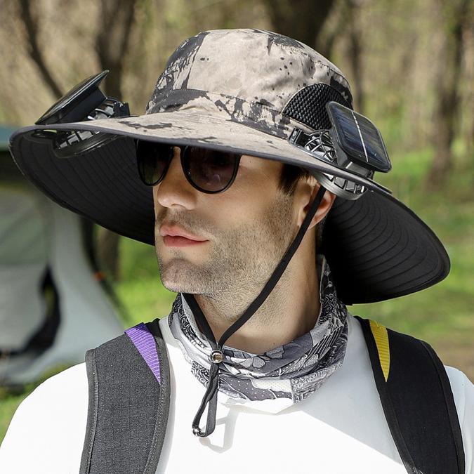 Solar-Powered Fan Hat | 3-Speed Cooling | USB Rechargeable | Outdoor Fisherman Hat