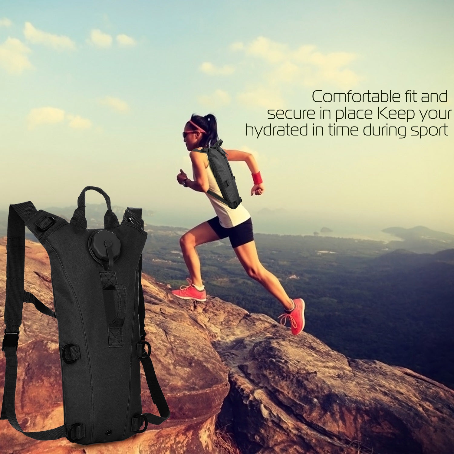 3L Tactical Hydration Backpack | Water Bladder Included | 600D Nylon | Hiking & Cycling