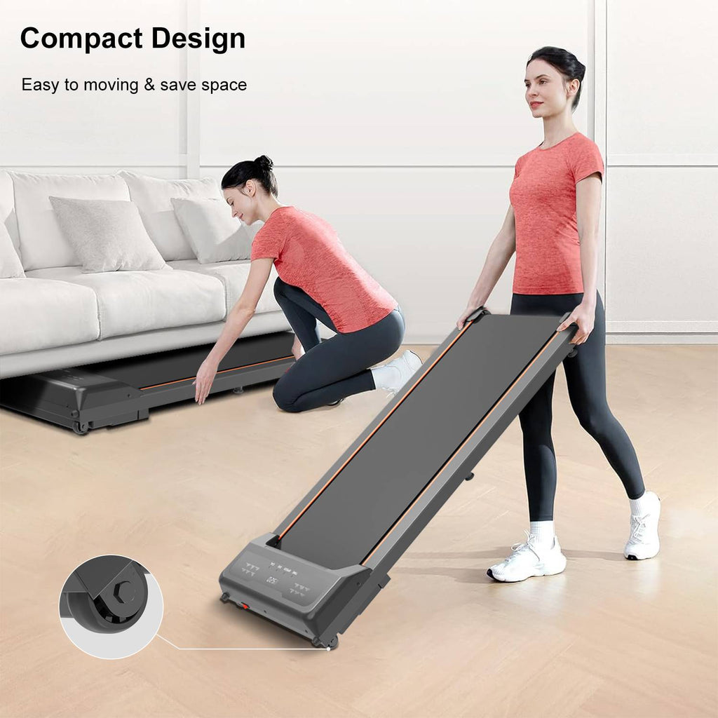Walking Pad Under Desk Treadmill | 2.5HP | LED Display & Remote | 0.6–5 MPH | 245lb Capacity