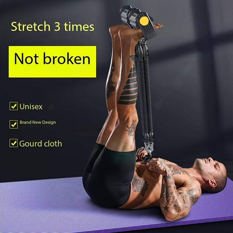 Resistance Band Set with Foot Pedals & Handles | 50lb & 100lb | Home Gym Stretching