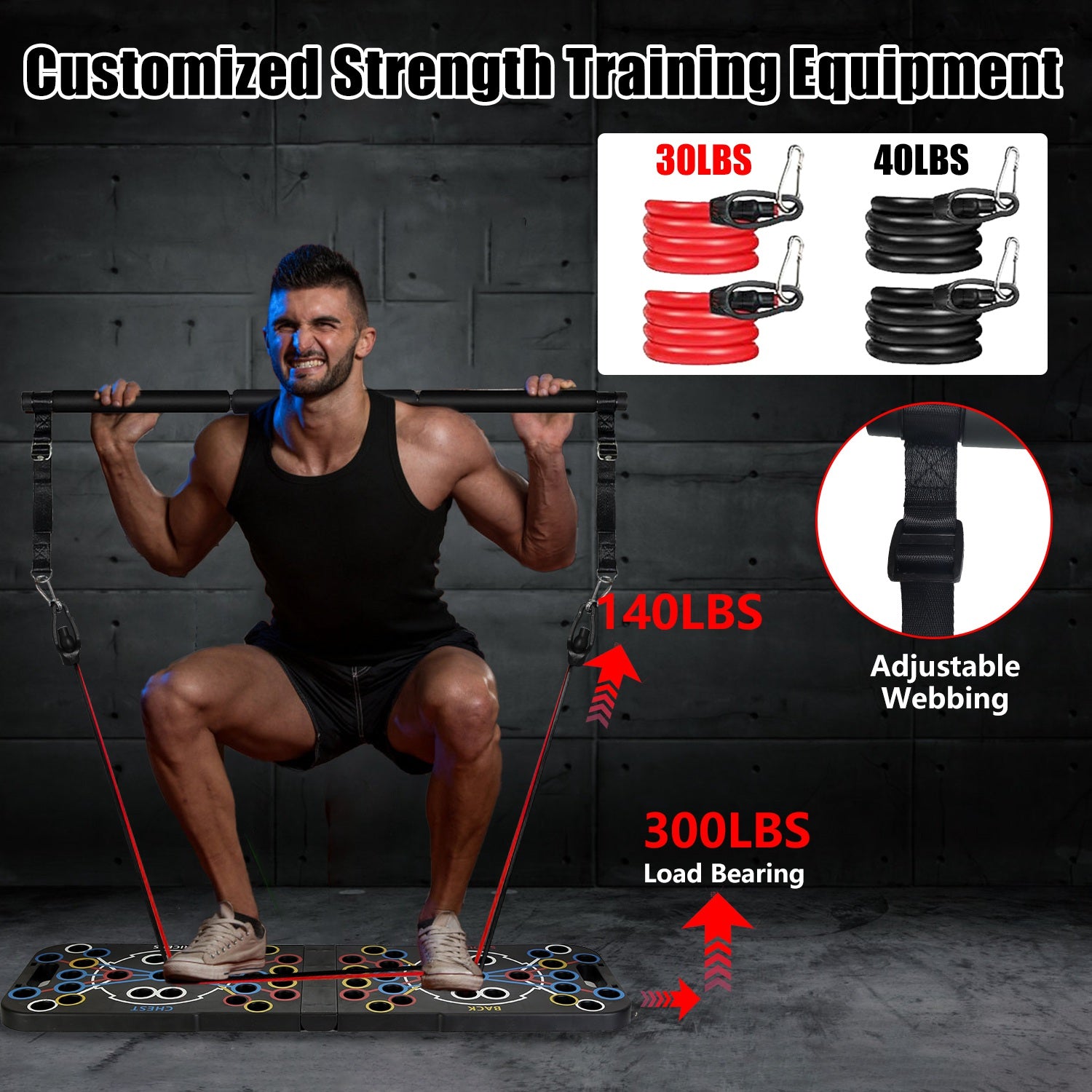 15-in-1 Push Up Board Home Gym Set | Pilates Bar, Resistance Bands, Ab Wheel & More